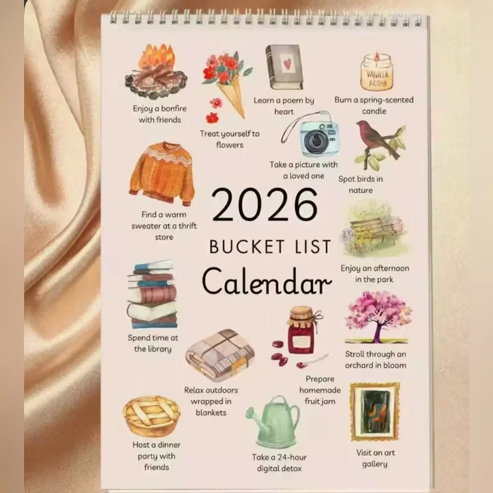 12 month watercolor calendar 2026 paper New